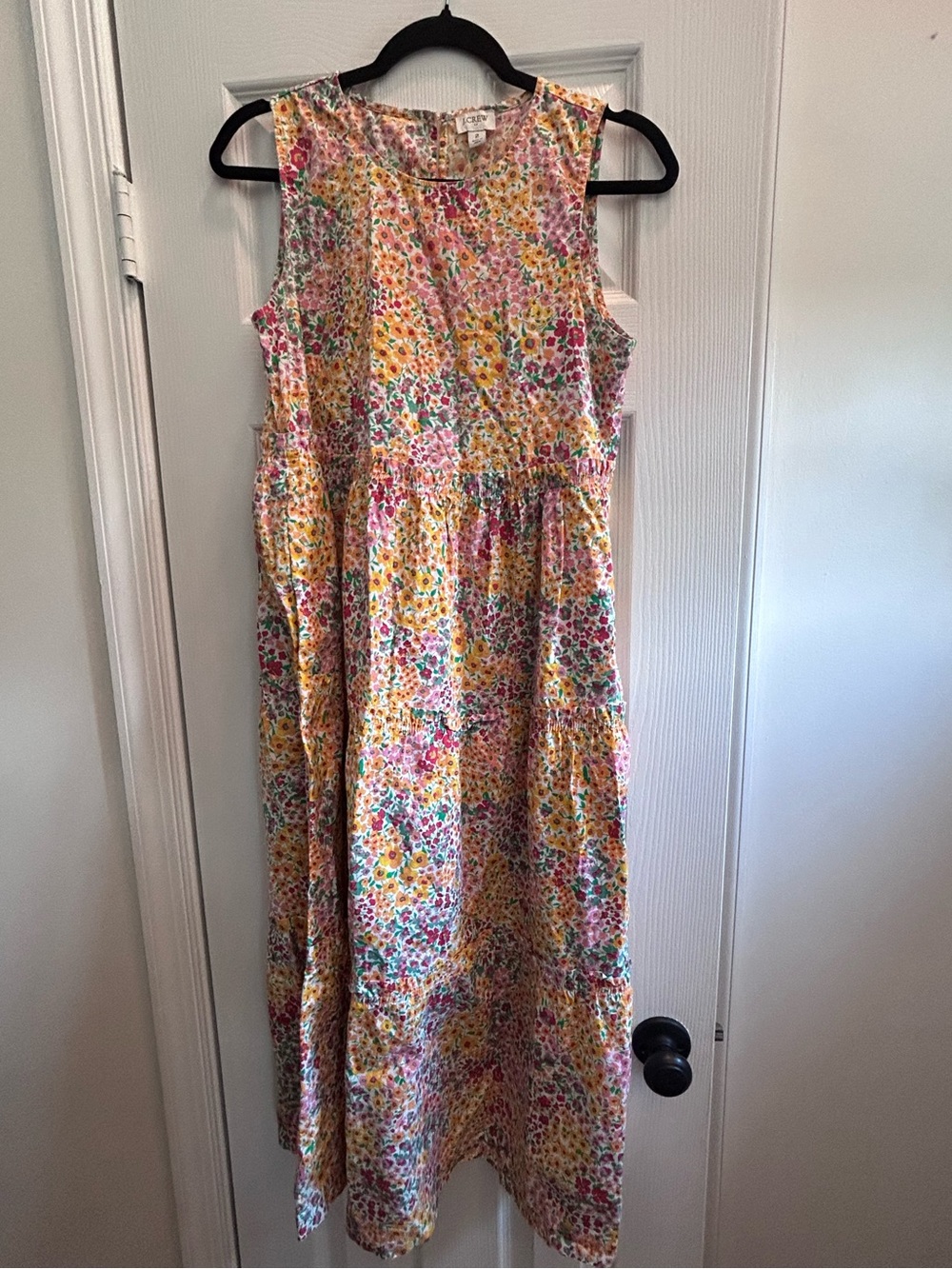 J. Crew Floral Sleeveless Tiered Maxi Dress Size 2